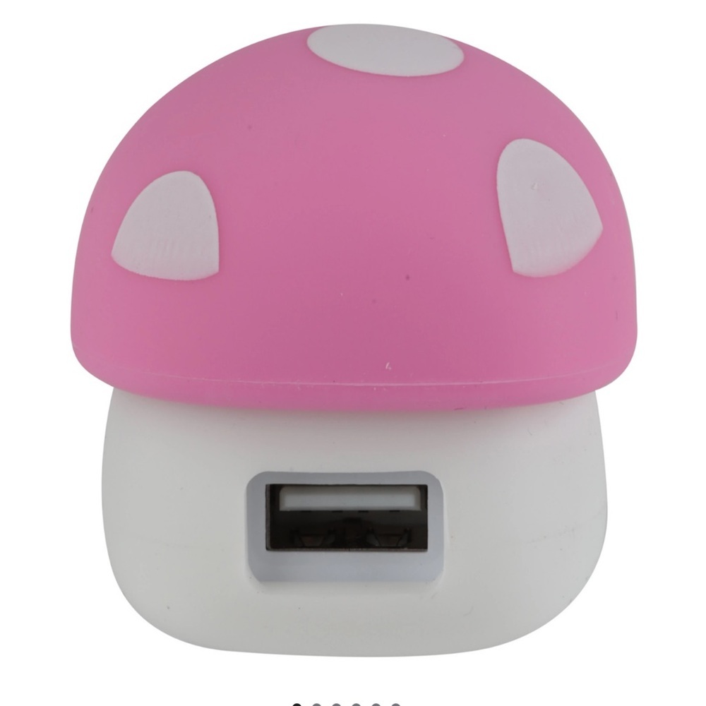 Pink Mushroom USB Wall Charger, NWT